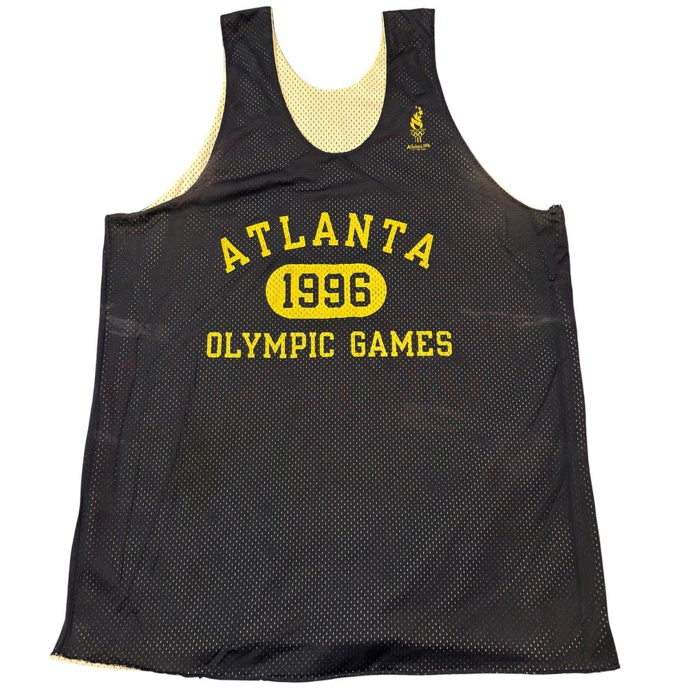 Vintage 1996 Atlanta Olympic Games Reversible Mesh Jersey Tank Top Navy Blue